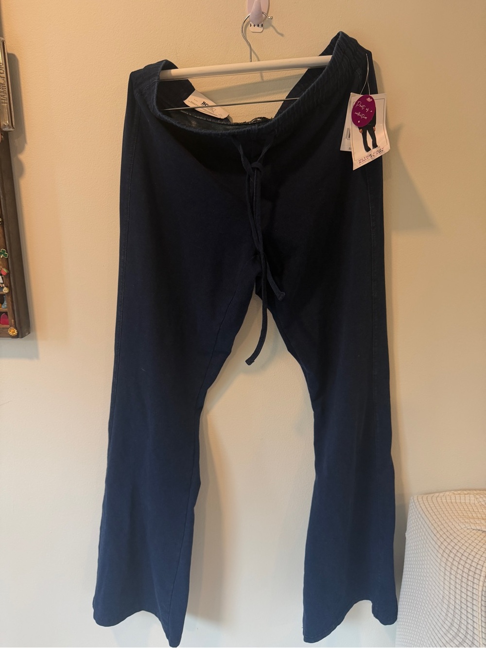 Vanilla Star Navy Bootcut Drawstring Pants